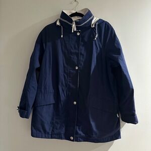 Mackintosh‎ New England Navy Blue Hooded Anorak Jacket Womens Size M